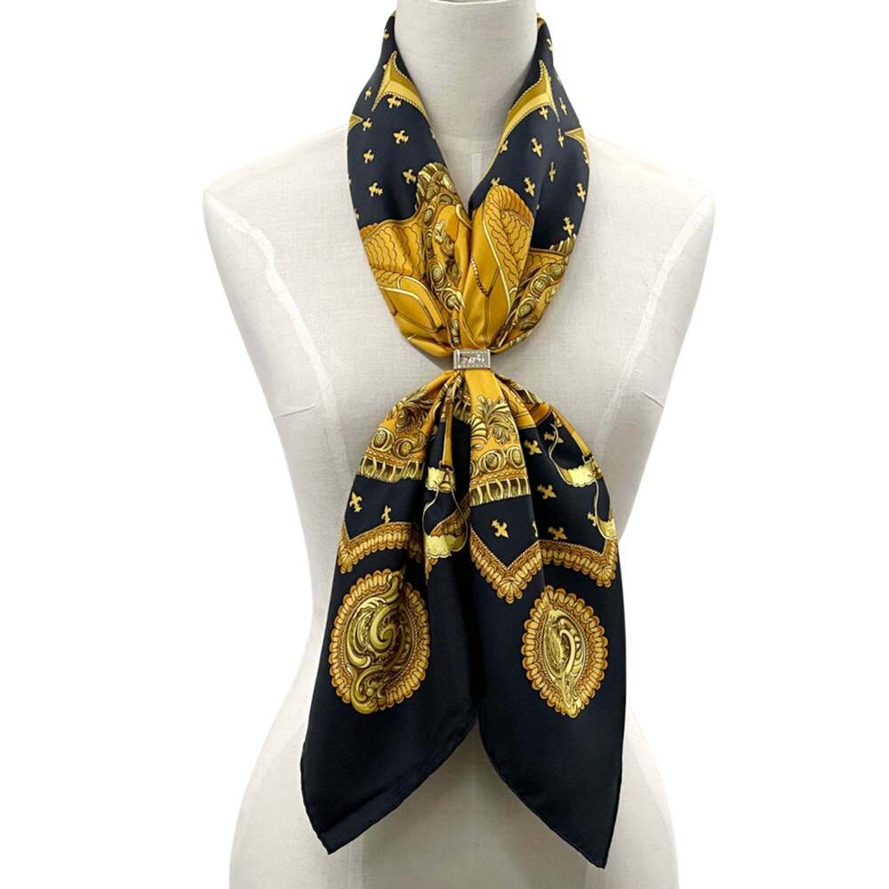 HERMES Black Silk Scarf - Picture 7 of 10